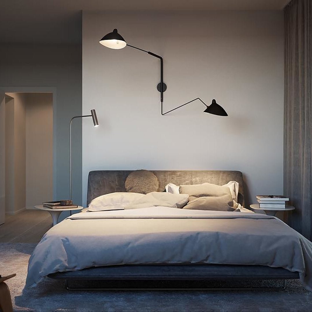 Serge Mouille Wall Sconce | Metal & Aluminum | Black | Set of 2
