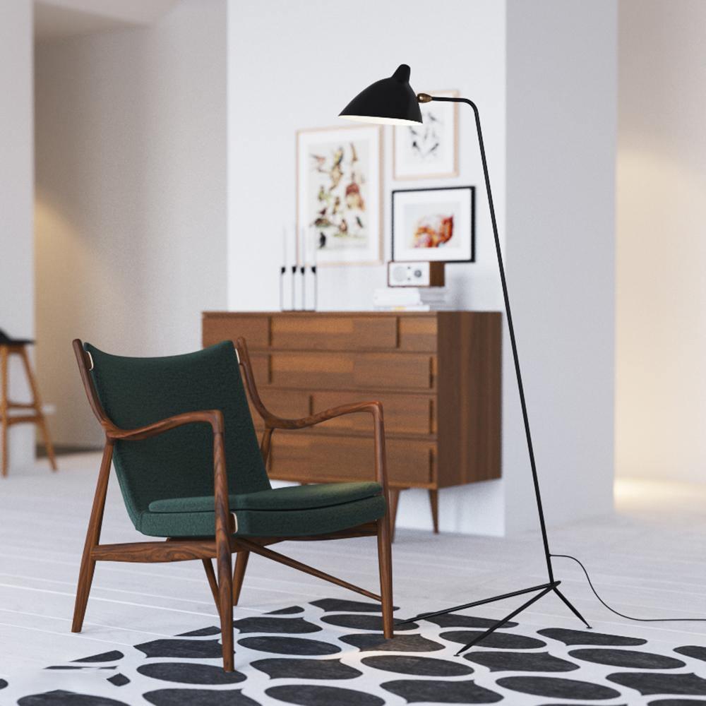 Serge Mouille Floor Lamp | Metal & Aluminum | White or Black