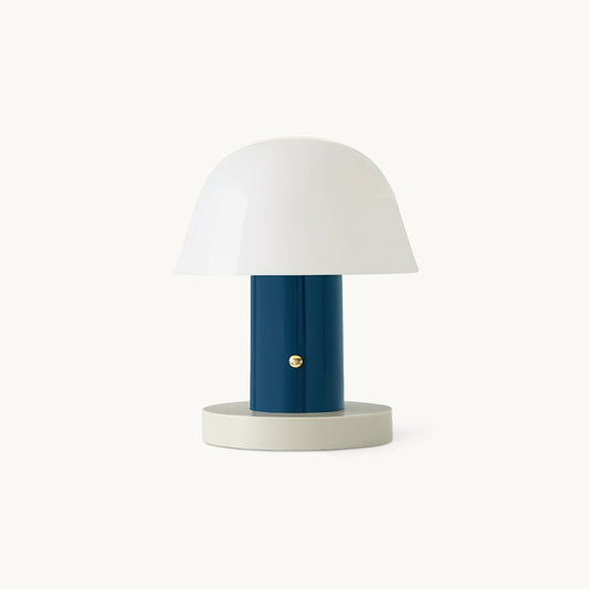 Setago Table Lamp | Metal & Acrylic | Brown & Blue, Blue & Beige, Camel & Green