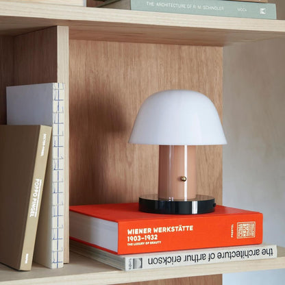 Setago Table Lamp | Metal & Acrylic | Brown & Blue, Blue & Beige, Camel & Green