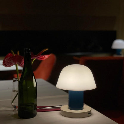 Setago Table Lamp | Metal & Acrylic | Brown & Blue, Blue & Beige, Camel & Green
