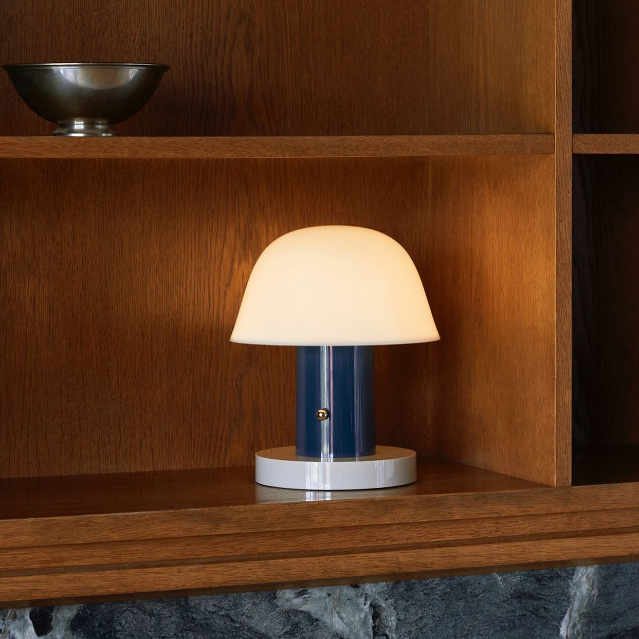 Setago Table Lamp | Metal & Acrylic | Brown & Blue, Blue & Beige, Camel & Green
