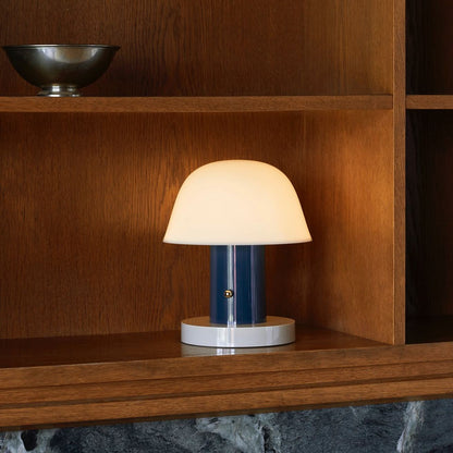 Setago Table Lamp | Metal & Acrylic | Brown & Blue, Blue & Beige, Camel & Green
