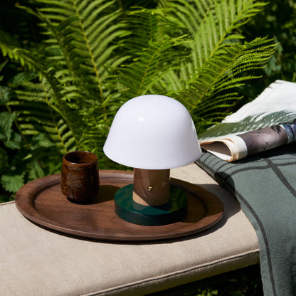Setago Table Lamp | Metal & Acrylic | Brown & Blue, Blue & Beige, Camel & Green