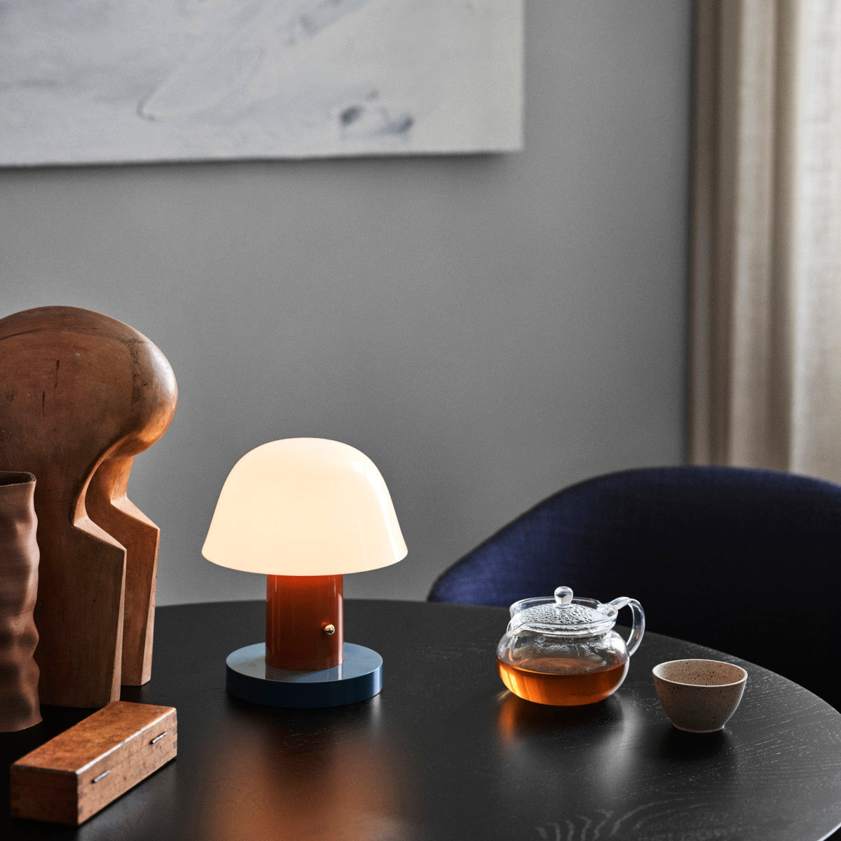 Setago Table Lamp | Metal & Acrylic | Brown & Blue, Blue & Beige, Camel & Green