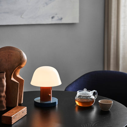Setago Table Lamp | Metal & Acrylic | Brown & Blue, Blue & Beige, Camel & Green