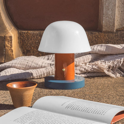 Setago Table Lamp | Metal & Acrylic | Brown & Blue, Blue & Beige, Camel & Green