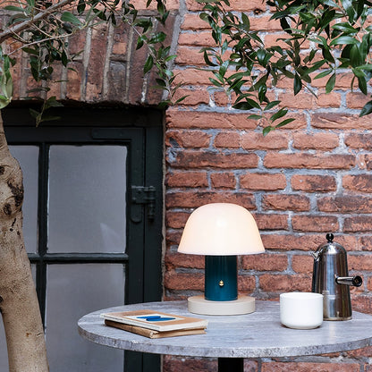 Setago Table Lamp | Metal & Acrylic | Brown & Blue, Blue & Beige, Camel & Green