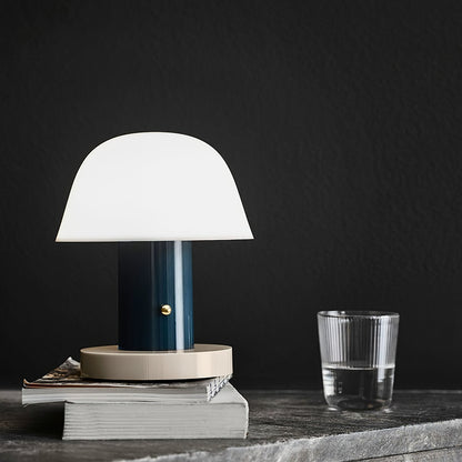 Setago Table Lamp | Metal & Acrylic | Brown & Blue, Blue & Beige, Camel & Green