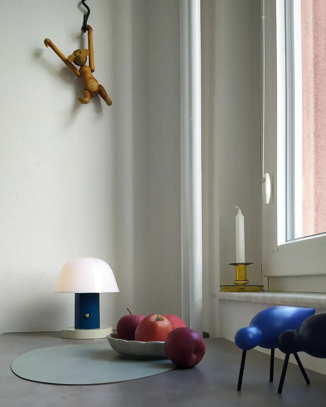 Setago Table Lamp | Metal & Acrylic | Brown & Blue, Blue & Beige, Camel & Green
