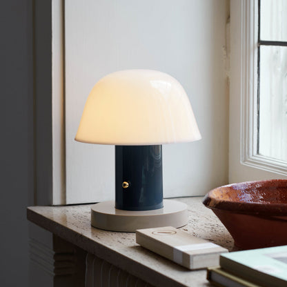 Setago Table Lamp | Metal & Acrylic | Brown & Blue, Blue & Beige, Camel & Green