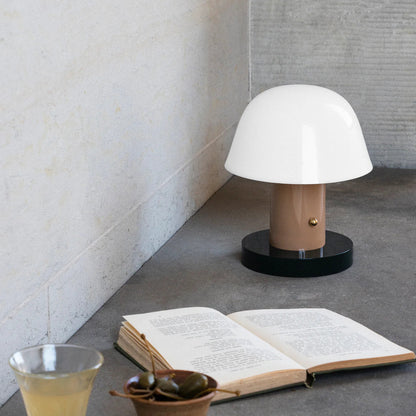 Setago Table Lamp | Metal & Acrylic | Brown & Blue, Blue & Beige, Camel & Green