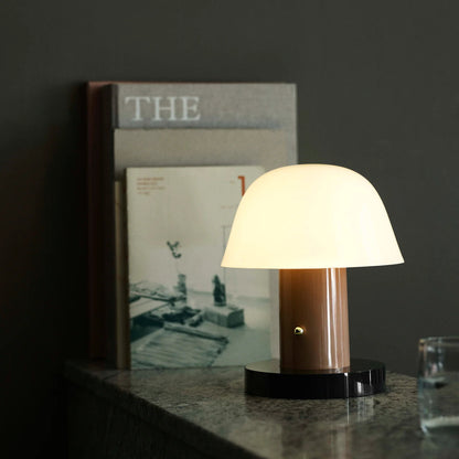 Setago Table Lamp | Metal & Acrylic | Brown & Blue, Blue & Beige, Camel & Green