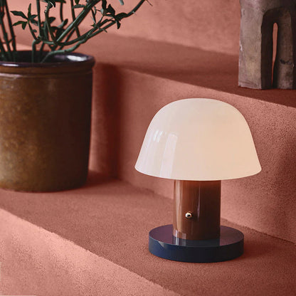 Setago Table Lamp | Metal & Acrylic | Brown & Blue, Blue & Beige, Camel & Green