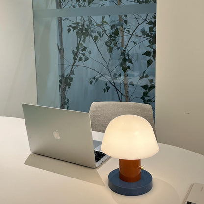 Setago Table Lamp | Metal & Acrylic | Brown & Blue, Blue & Beige, Camel & Green