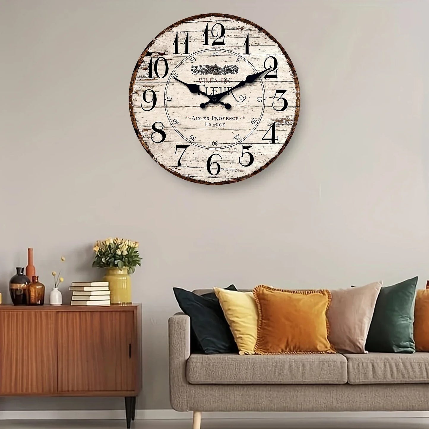 Horloge Murale | Bois Vintage | Silencieuse
