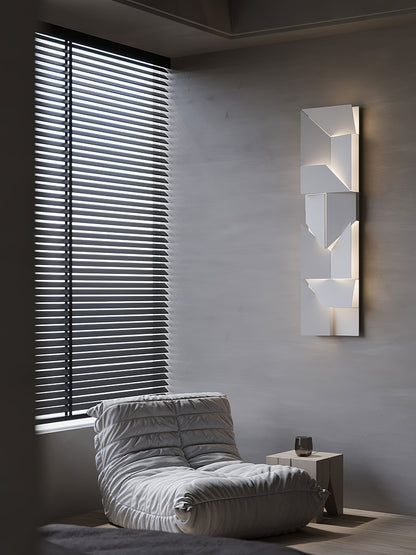 Wall Sconce Set | Rechargeable Laser-Cut Aluminum | Matte White