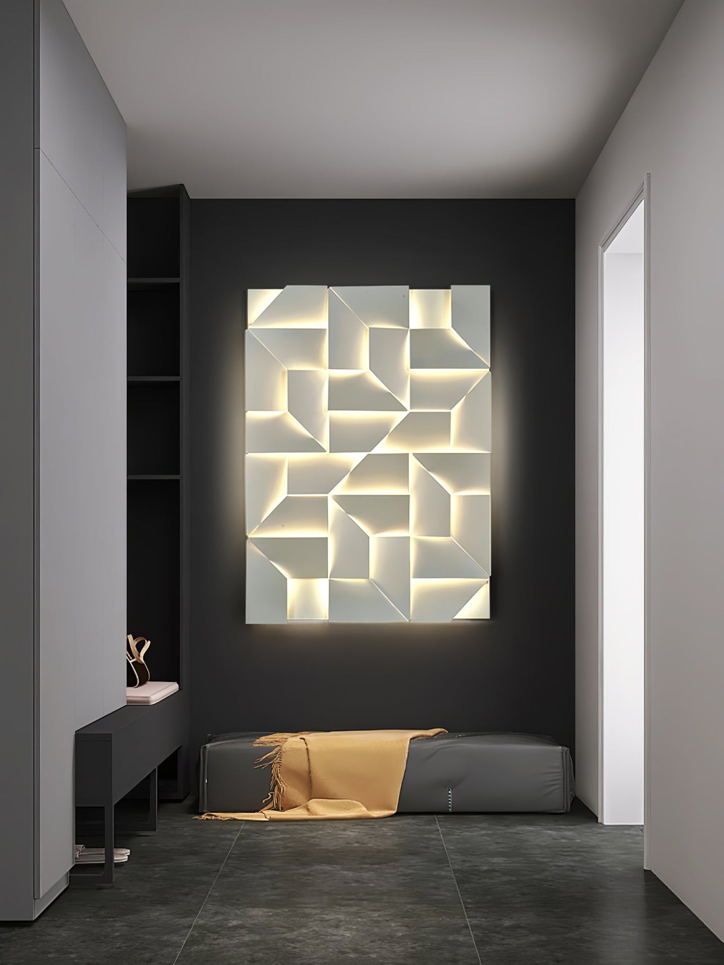 Wall Sconce Set | Rechargeable Laser-Cut Aluminum | Matte White