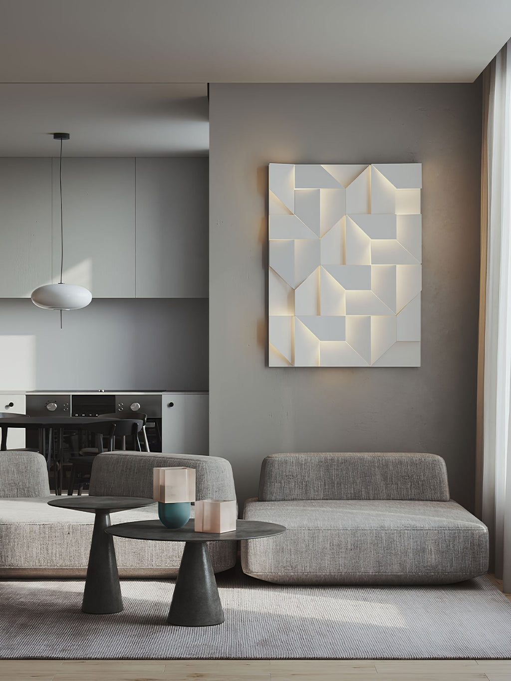 Wall Sconce Set | Rechargeable Laser-Cut Aluminum | Matte White