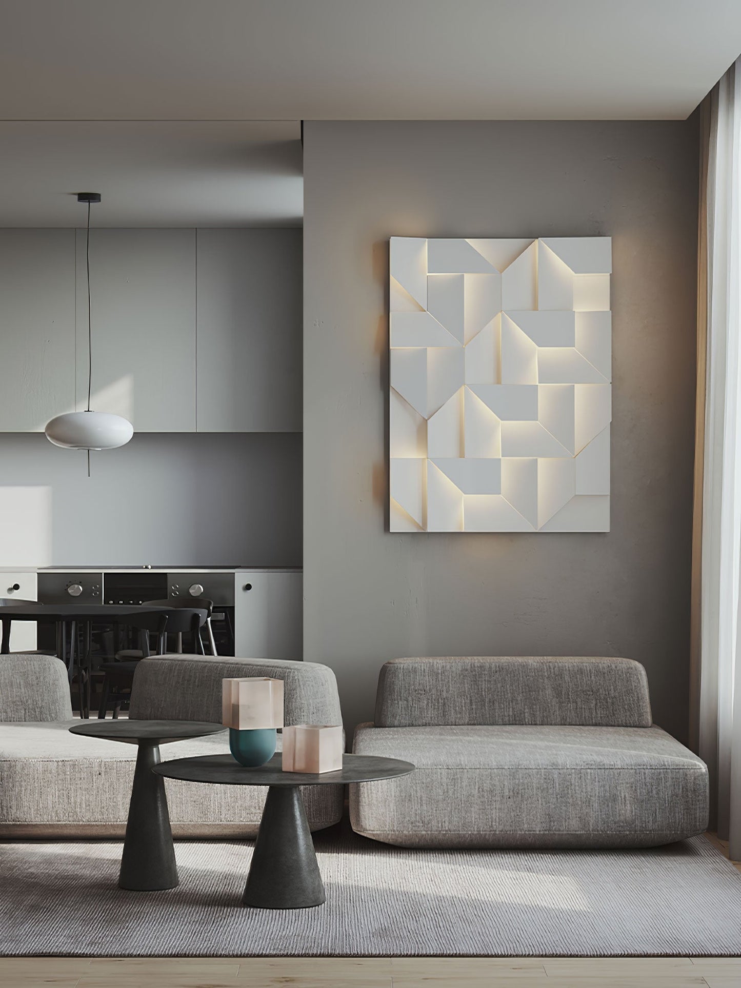 Wall Sconce Set | Rechargeable Laser-Cut Aluminum | Matte White