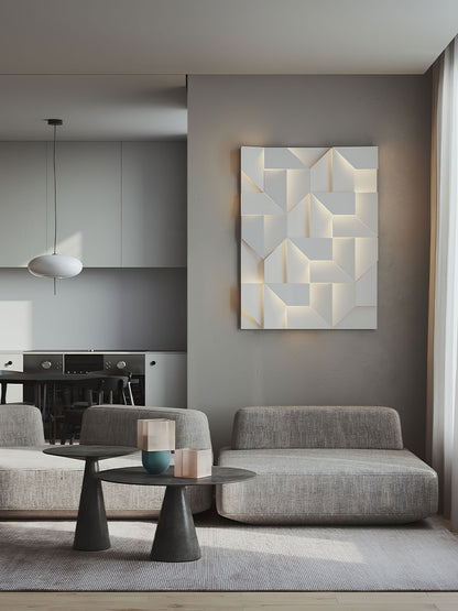 Wall Sconce Set | Rechargeable Laser-Cut Aluminum | Matte White