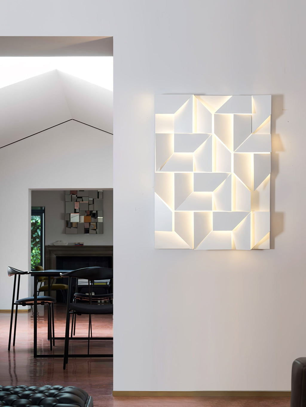Wall Sconce Set | Rechargeable Laser-Cut Aluminum | Matte White