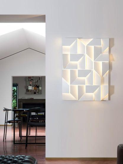 Wall Sconce Set | Rechargeable Laser-Cut Aluminum | Matte White