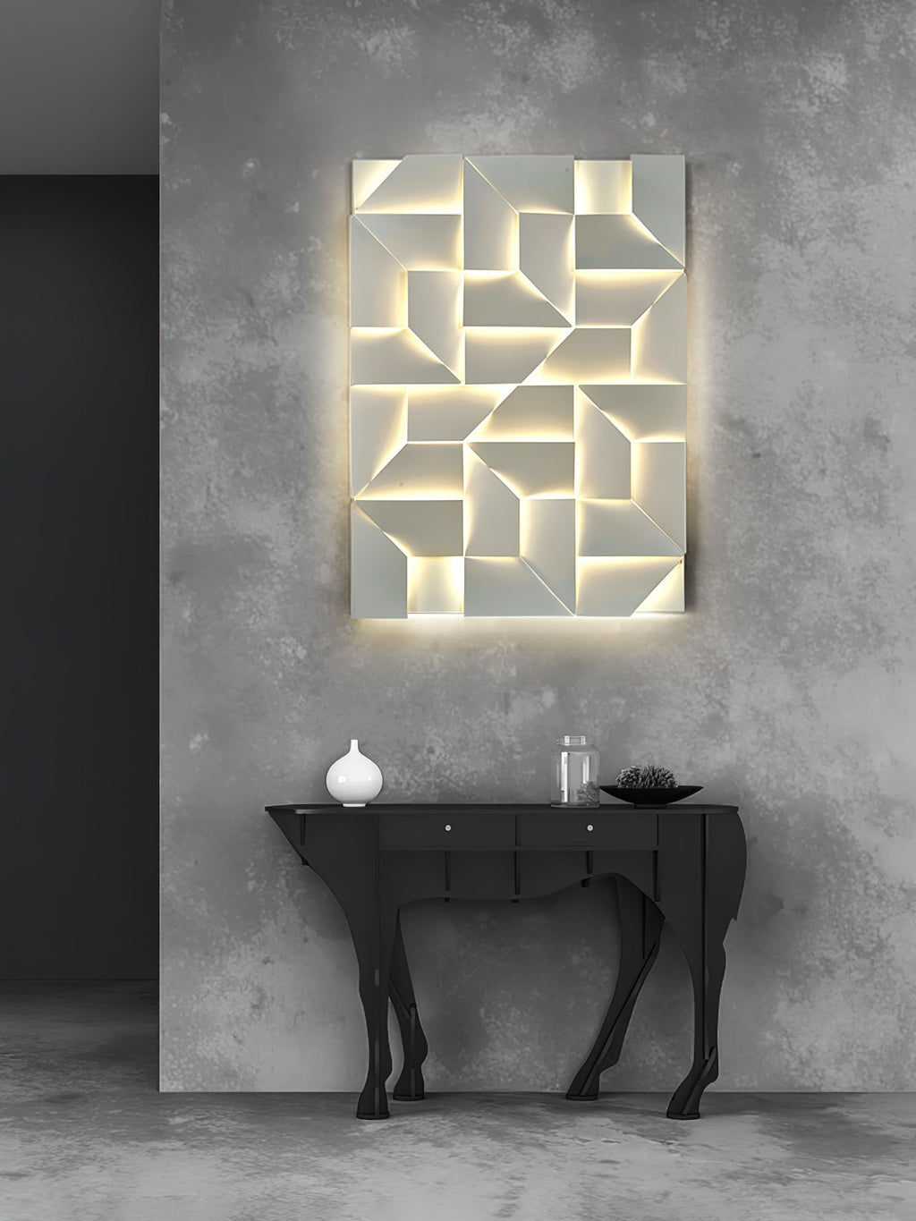 Wall Sconce Set | Rechargeable Laser-Cut Aluminum | Matte White