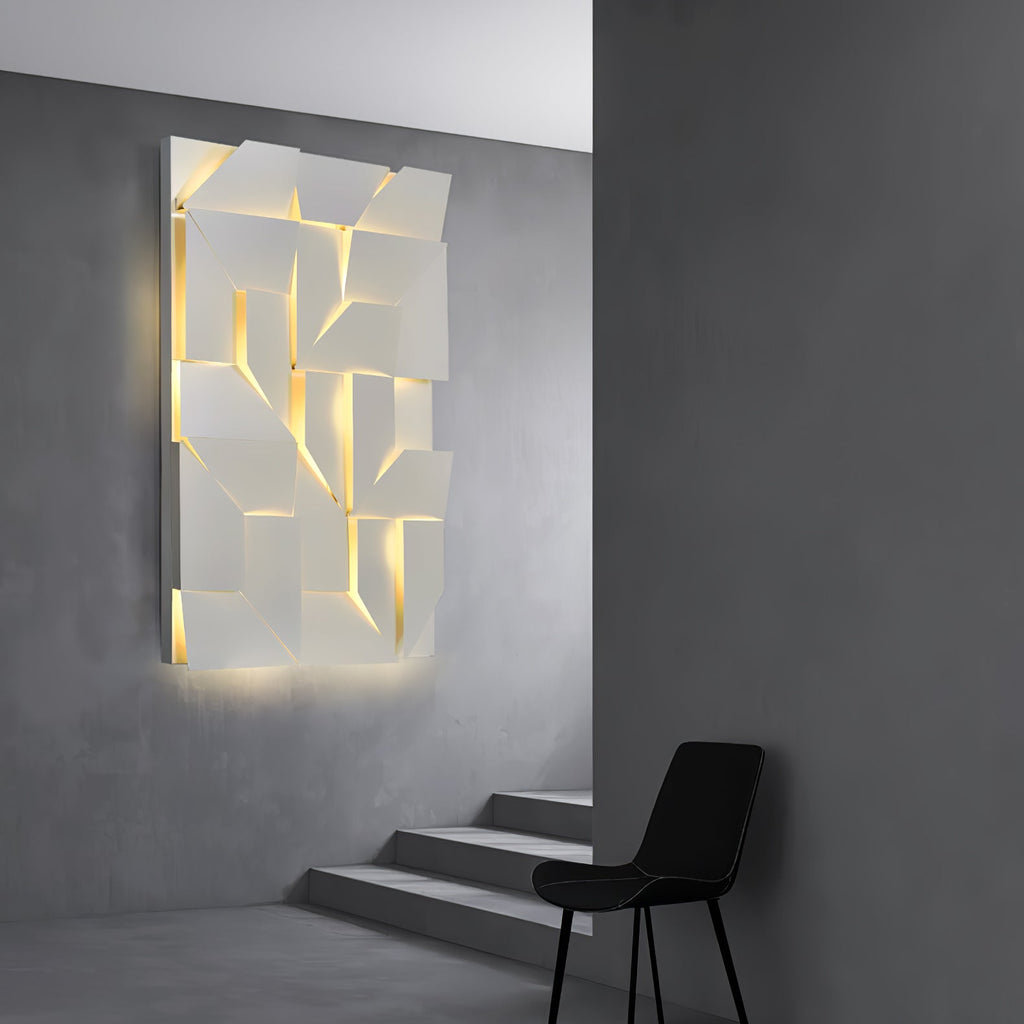 Wall Sconce Set | Rechargeable Laser-Cut Aluminum | Matte White