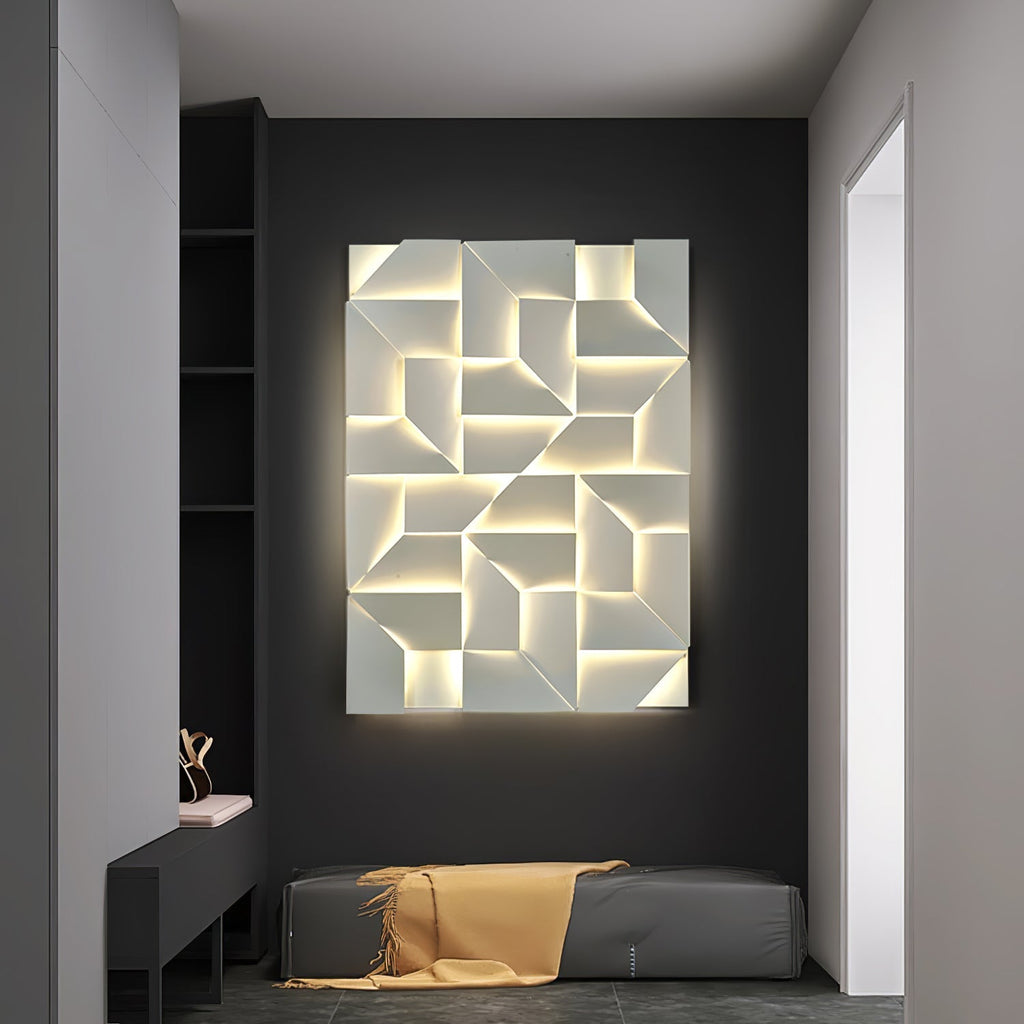 Wall Sconce Set | Rechargeable Laser-Cut Aluminum | Matte White