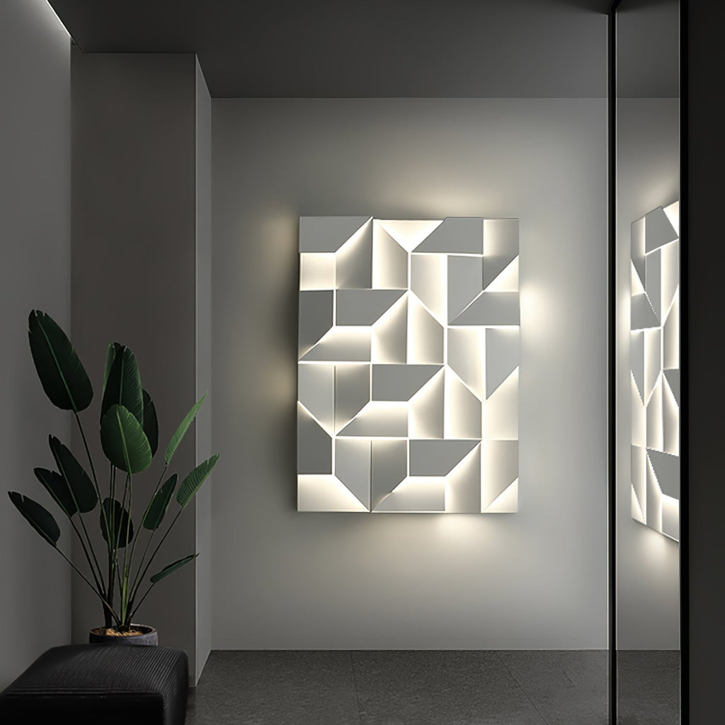 Wall Sconce Set | Rechargeable Laser-Cut Aluminum | Matte White
