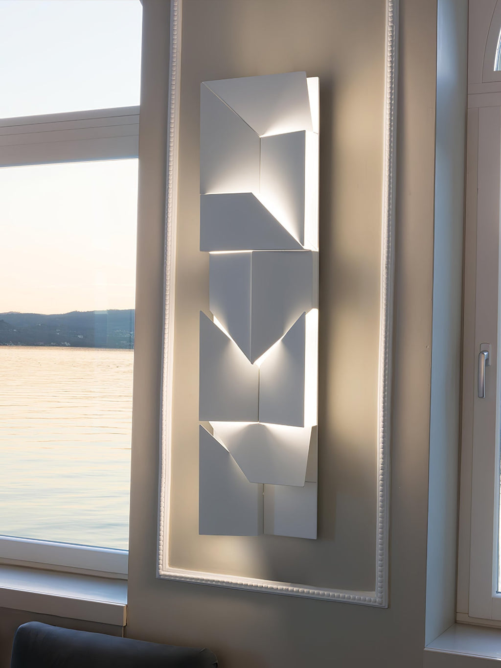 Wall Sconce Set | Rechargeable Laser-Cut Aluminum | Matte White