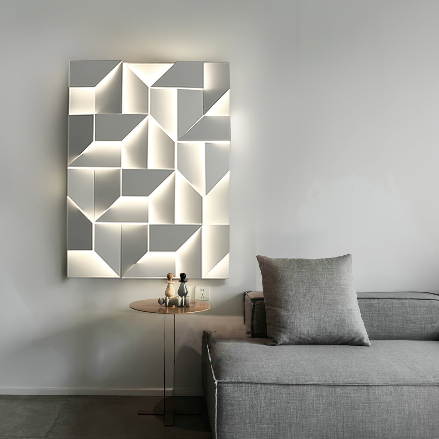 Wall Sconce Set | Rechargeable Laser-Cut Aluminum | Matte White