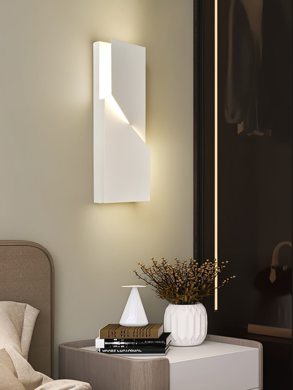Wall Sconce Set | Rechargeable Laser-Cut Aluminum | Matte White