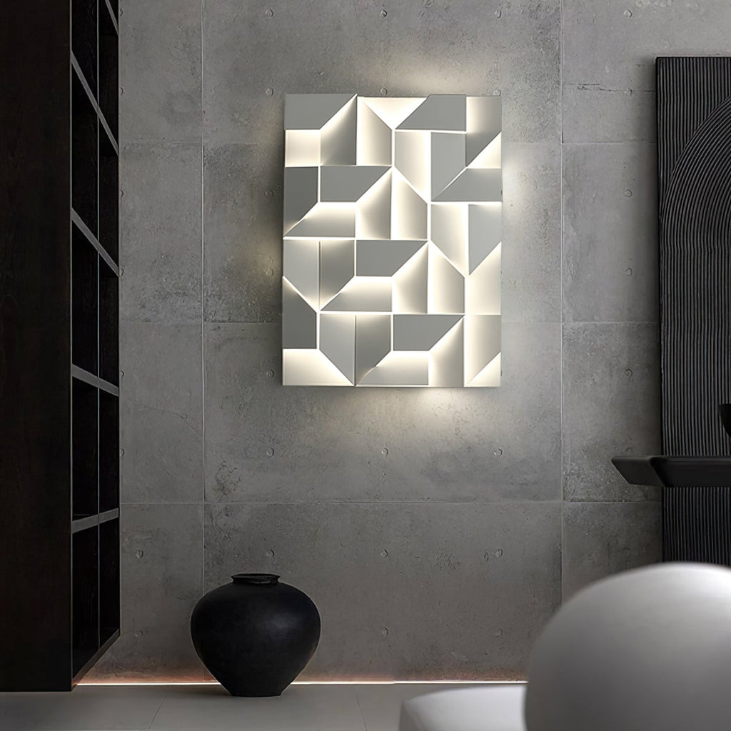 Wall Sconce Set | Rechargeable Laser-Cut Aluminum | Matte White
