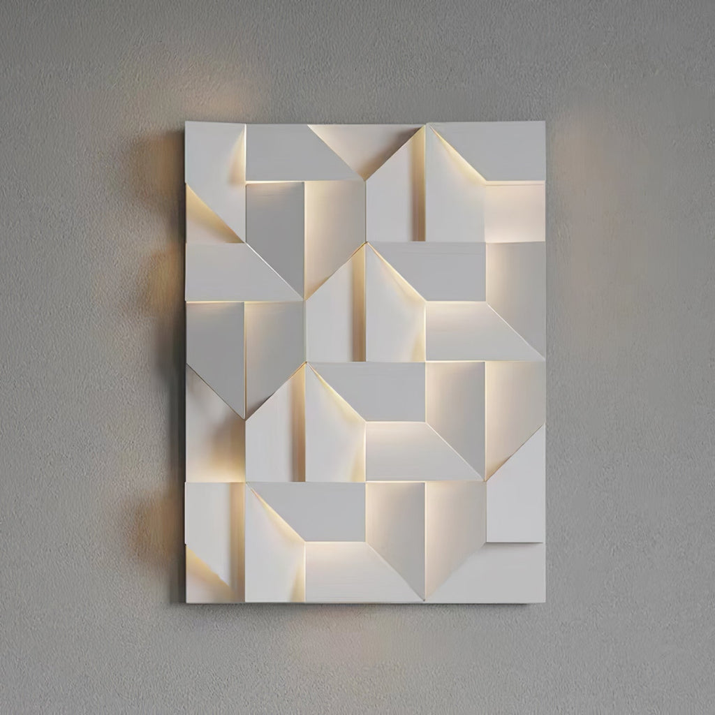 Wall Sconce Set | Rechargeable Laser-Cut Aluminum | Matte White