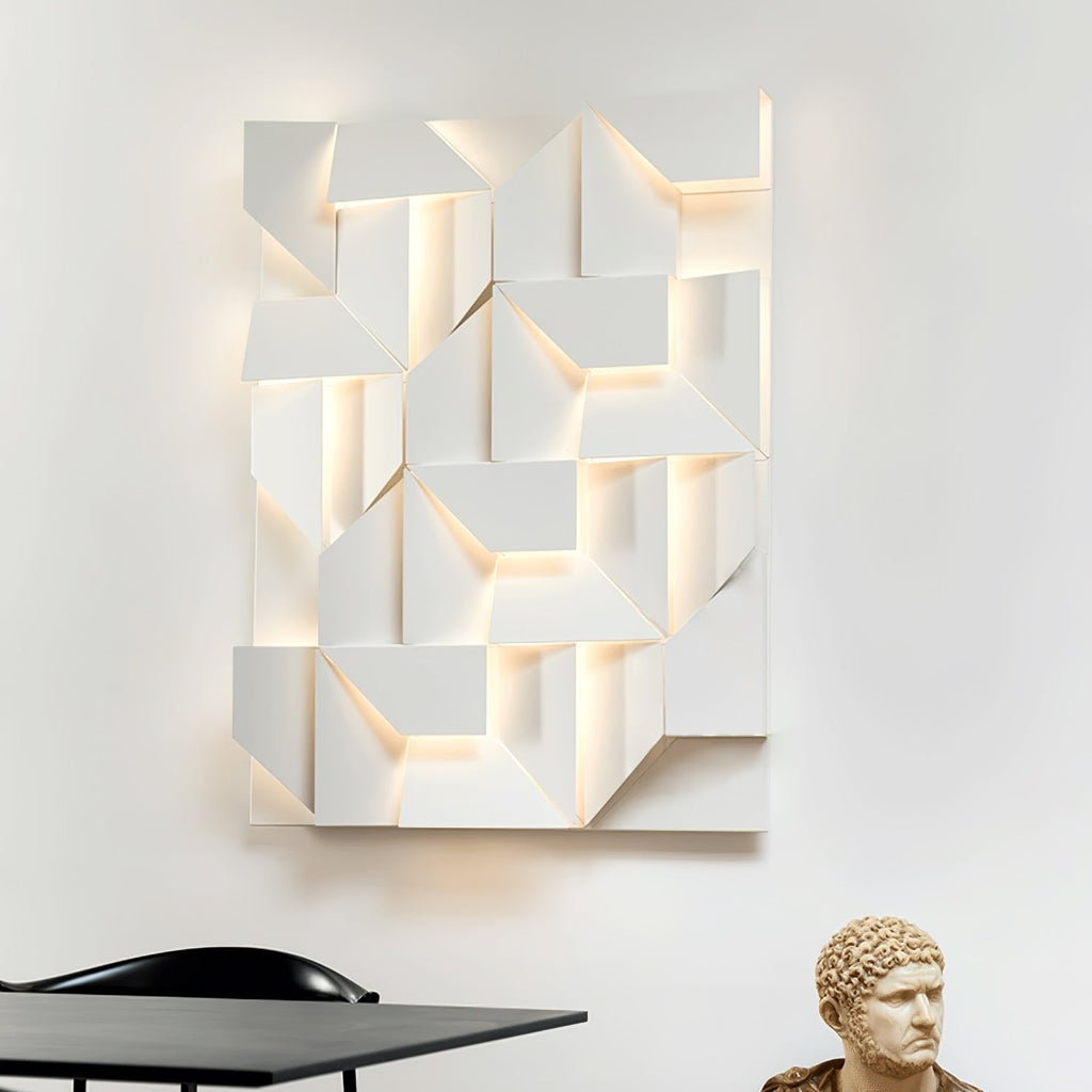 Wall Sconce Set | Rechargeable Laser-Cut Aluminum | Matte White