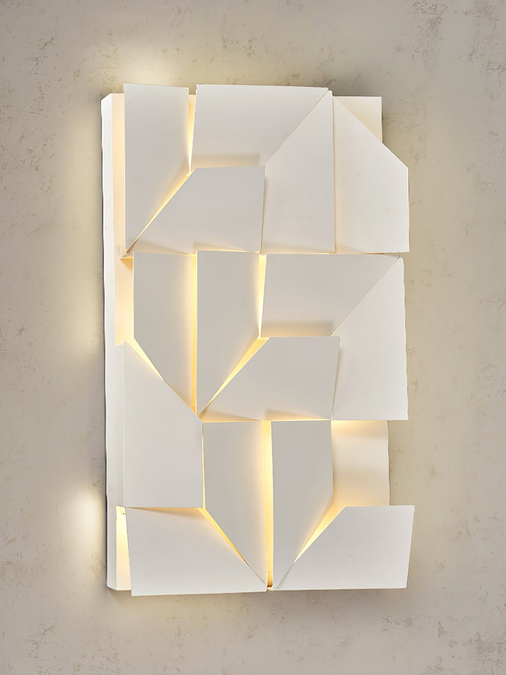 Wall Sconce Set | Rechargeable Laser-Cut Aluminum | Matte White