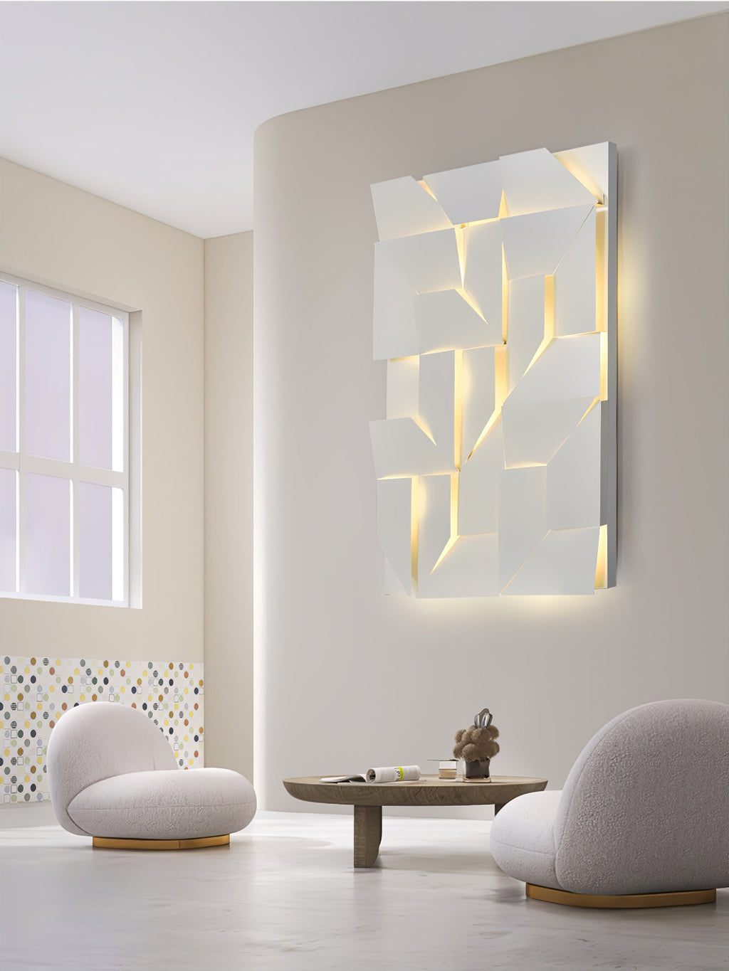 Wall Sconce Set | Rechargeable Laser-Cut Aluminum | Matte White