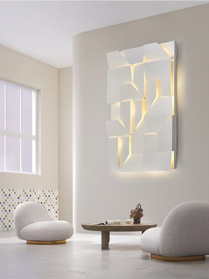 Wall Sconce Set | Rechargeable Laser-Cut Aluminum | Matte White
