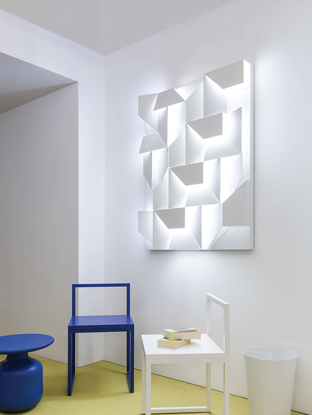 Wall Sconce Set | Rechargeable Laser-Cut Aluminum | Matte White