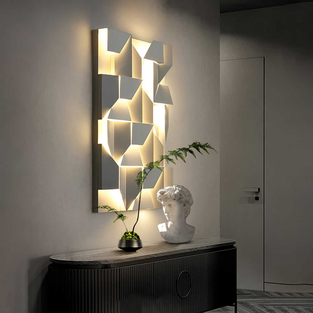 Wall Sconce Set | Rechargeable Laser-Cut Aluminum | Matte White