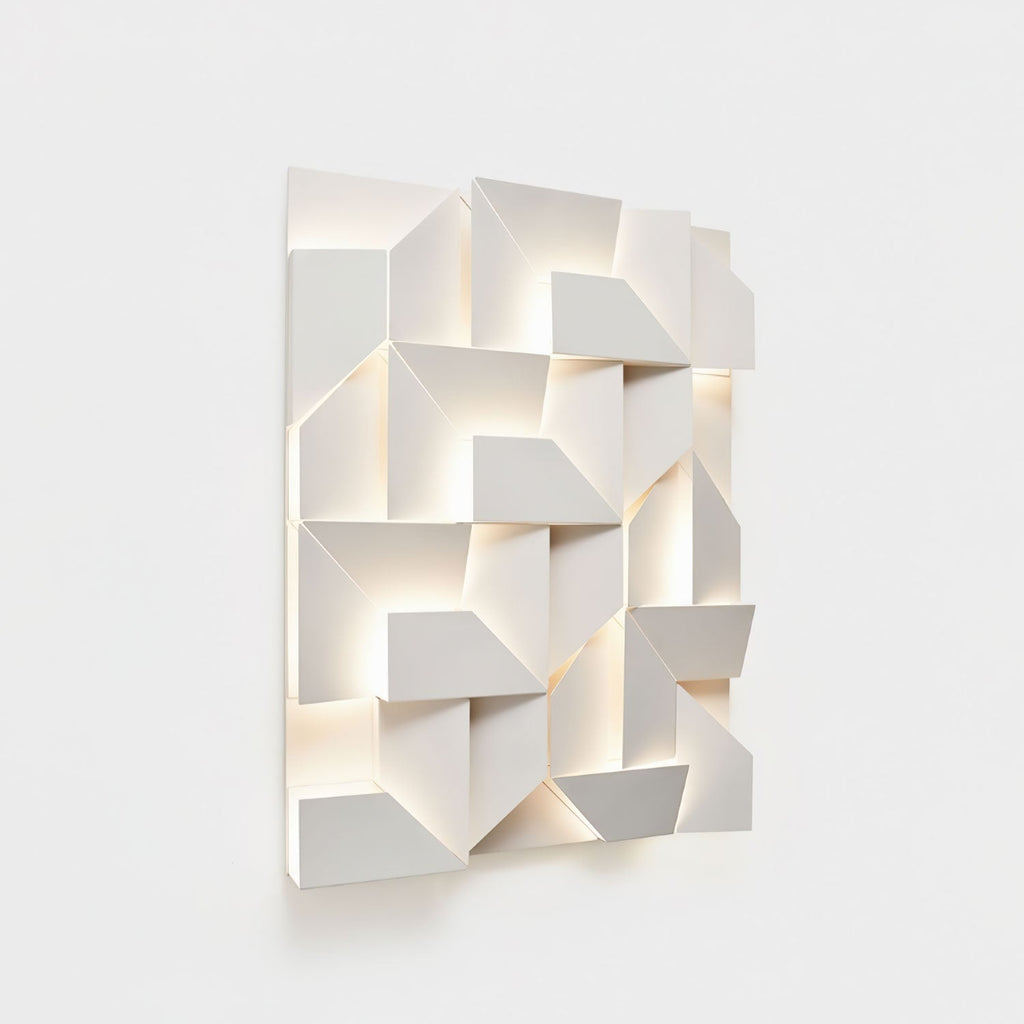 Wall Sconce Set | Rechargeable Laser-Cut Aluminum | Matte White
