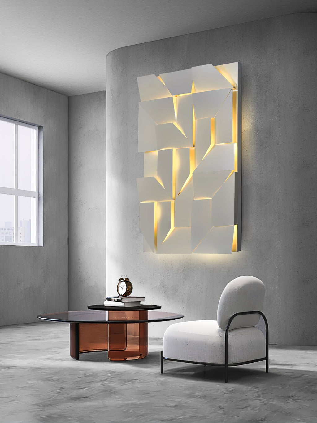 Wall Sconce Set | Rechargeable Laser-Cut Aluminum | Matte White