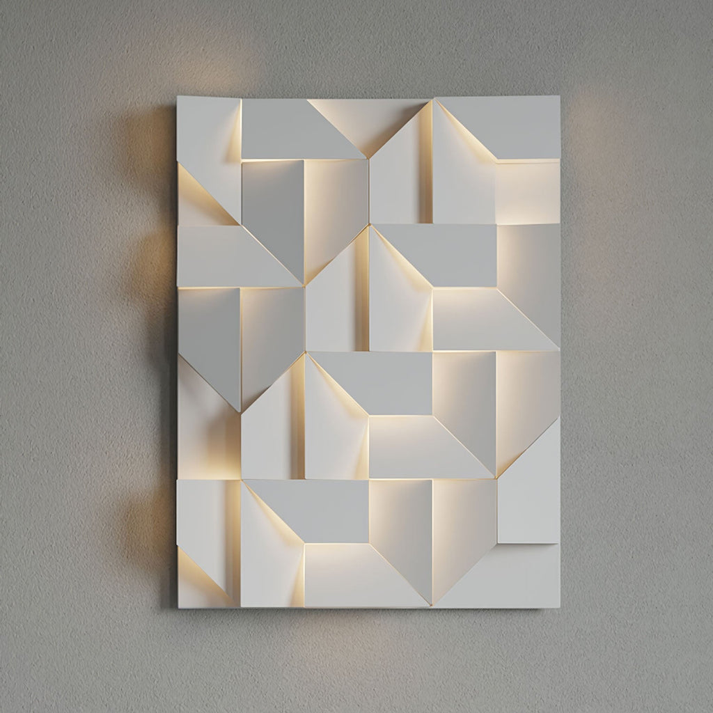 Wall Sconce Set | Rechargeable Laser-Cut Aluminum | Matte White