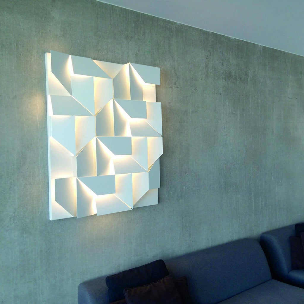 Wall Sconce Set | Rechargeable Laser-Cut Aluminum | Matte White