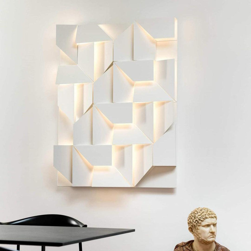 Wall Sconce Set | Rechargeable Laser-Cut Aluminum | Matte White
