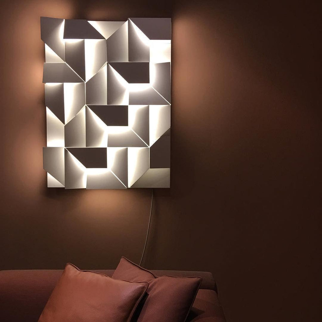 Wall Sconce Set | Rechargeable Laser-Cut Aluminum | Matte White