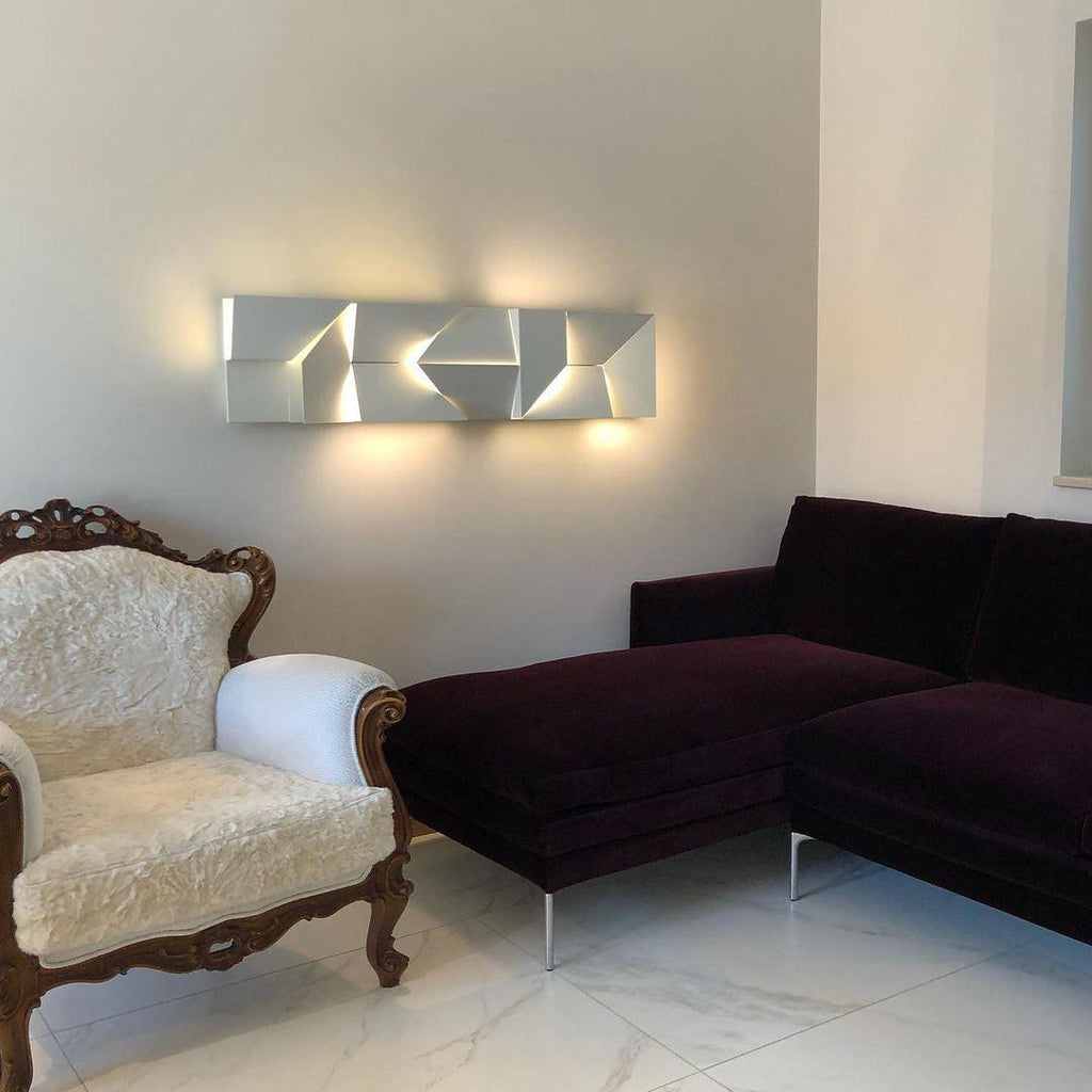 Wall Sconce Set | Rechargeable Laser-Cut Aluminum | Matte White
