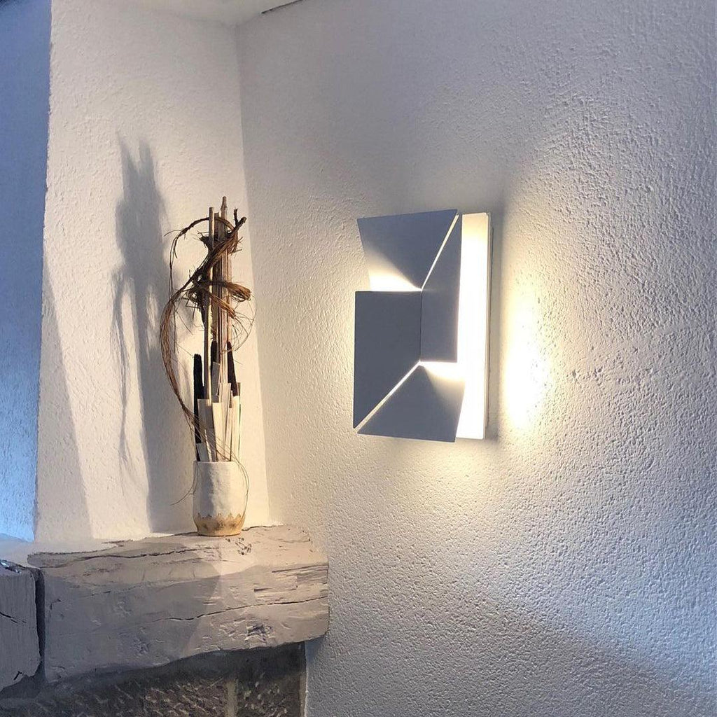 Wall Sconce Set | Rechargeable Laser-Cut Aluminum | Matte White